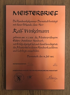Meisterbrief Ralf