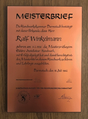 Meisterbrief Ralf